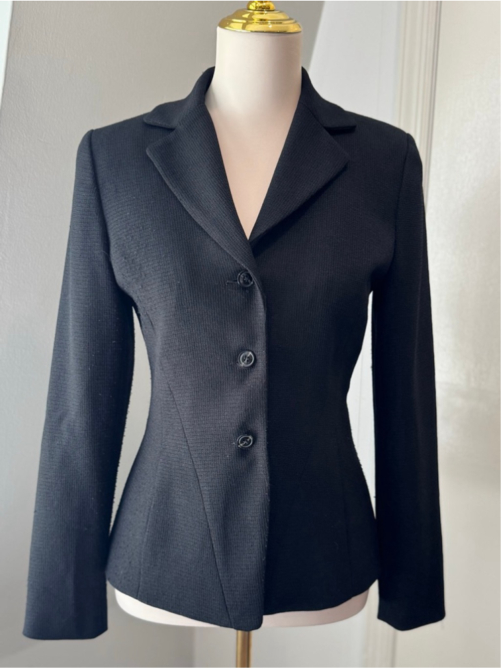 Vintage 90s Versal Black Fitted Blazer Minimalist Tailored Jacket Size 4